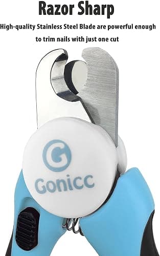 gonicc Dog & Cat Pets Nail Clippers and Trimmers - with Safety Guard to Avoid Overcutting, Free Nail File, Razor Sharp Blade - Professional Grooming Tool for Pets thumbnail 2