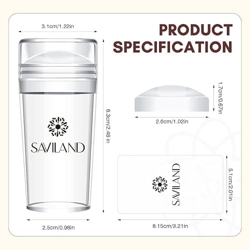 Saviland French Tip Stamp: 14PCS French Tip Tool with Replaceable Nail Stamp Head, Clear Silicone Nail Stamper with Scrapers for French Manicure Home DIY Nails Art Salon thumbnail 4