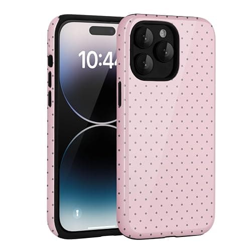Amzfield Compatible with iPhone 14 Pro Max Case Cute Polka Dot Aesthetic Retro Design for Women Girls Fall Chic Girly Pretty Dual Layer Hybrid Protection Elegant Case for iPhone 14 Pro Max-Pastel Pink thumbnail 7