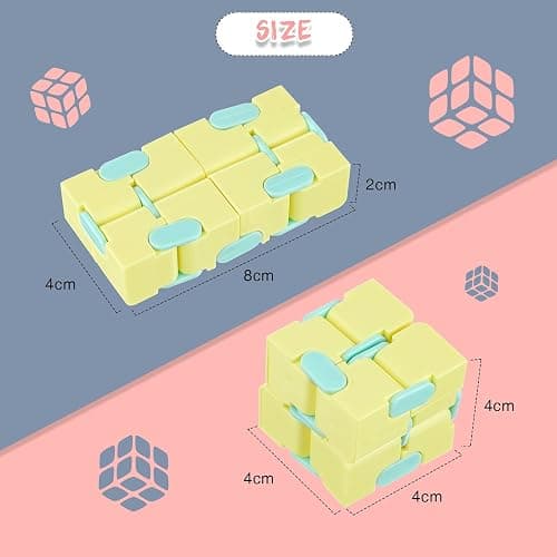 Skylety 6 Pieces Cube Toy, Stress and Anxiety Relief Cube, Mini Durable Stress Relieving Toy for Adults Anxiety Relief thumbnail 3