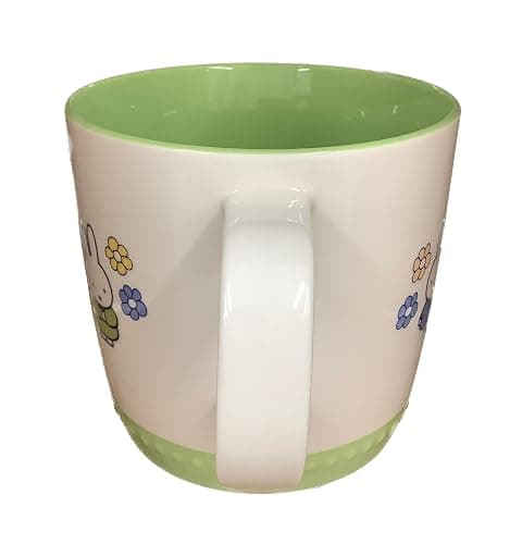 By Magenta Miffy Coffee Mug, White with Green Base & Three Friends Design thumbnail 4