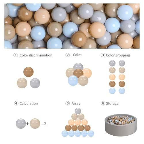GOGOSO Ball Pits Balls for Toddlers Pack of 50 100 200 Plastics Shape Ball Non-Phthalate Non-BPA Non-Toxic 2.2-Inch Crush Proof Play Balls thumbnail 5