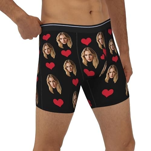Byxhuc Personalized Boxers for Men, Customized Long Underwear, Boxers with Face on Them, Gifts for Boyfriend Husband thumbnail 4