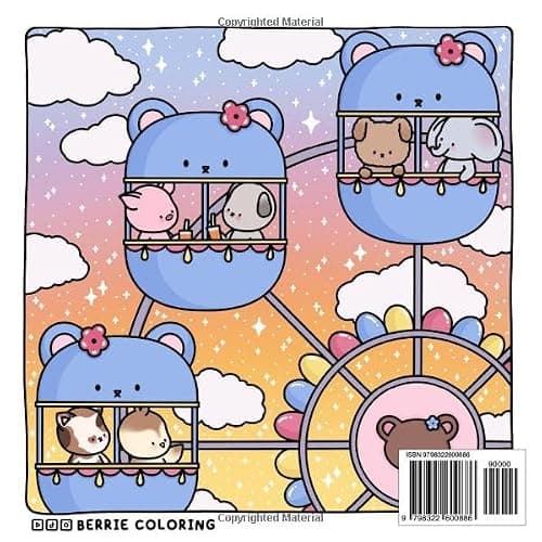 Berrie Coloring Summer: Cute and Cozy Coloring Book for Kids & Adults Featuring Easy to Color Animal Illustrations and Adorable Scenes (Cute & Cozy Coloring Books) thumbnail 2