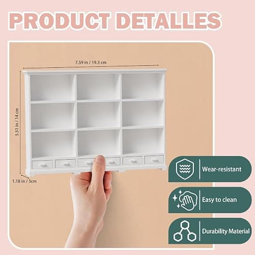 XYMTOY 1:12 Dollhouse Bookshelf Openable Drawers White | 1:12 Scale Design, Operable Drawers, Sturdy Premium Material, Versatile Room Decor, Ideal Gift for Kids thumbnail 3