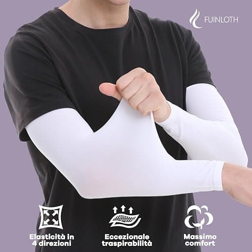 fuinloth Manicotti Braccia per Uomo e Donna, Ideali per Sportivi Padel Basket Pallavolo thumbnail 2
