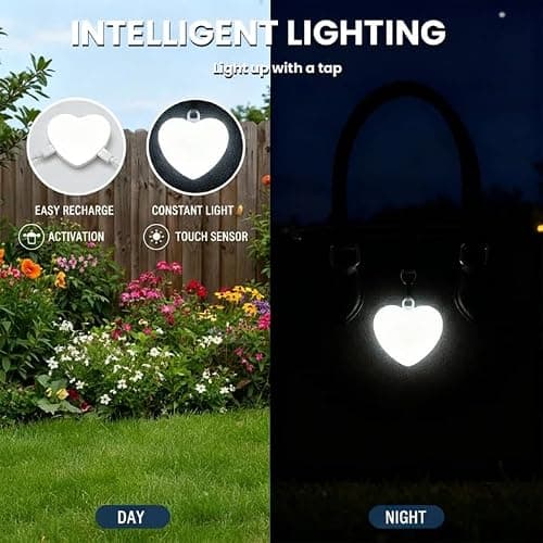 2026 New Love Wallet Tote Bag Touch Sensing Light, Purse Light for Women, LED Automatic Glow Lights, Heart Bag Lamp with Motion Sensor, Rechargeable Mini Flashlight for Handbags & Gifts (A-White) thumbnail 3