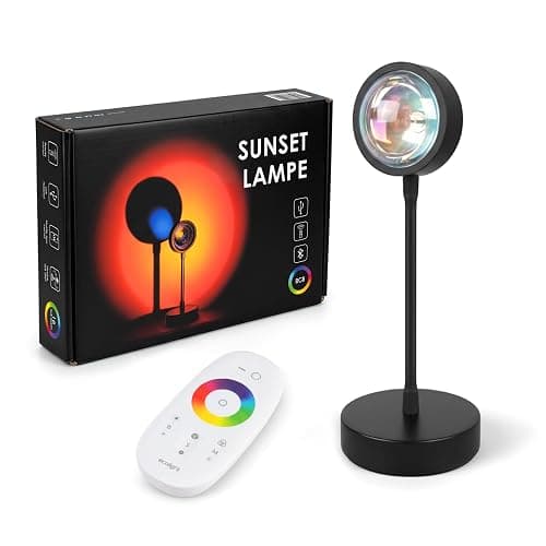 Aromaholik Sunset Lampe LED RGB, Sonnenuntergang Projektionslampe mit HD Linse, 180° drehbar, USB, Fernbedienung, TikTok Stimmungslicht - Image 1