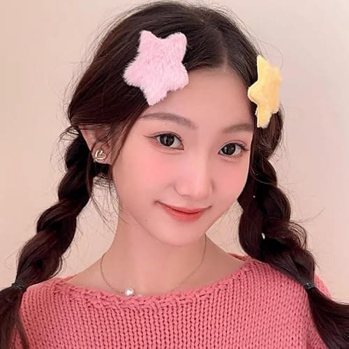 20 Pcs Fluffy Star Hair Clips Y2K Cute Hair Barrettes Plush Fuzzy Star Shaped Alligator Duckbill Clips Decorative Colorful Accessories for Women Girls thumbnail 5