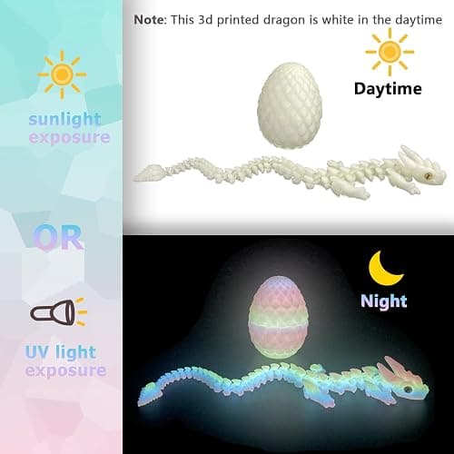 3D Printed Dragon Eggs with Dragon Inside, Mystery Crystal Dragon Easter Egg Fillers Toys, Articulated Fidget 3D Printed Animals, Surprise Gift, Easter Basket Essentials, Easter Basket Stuffers thumbnail 4