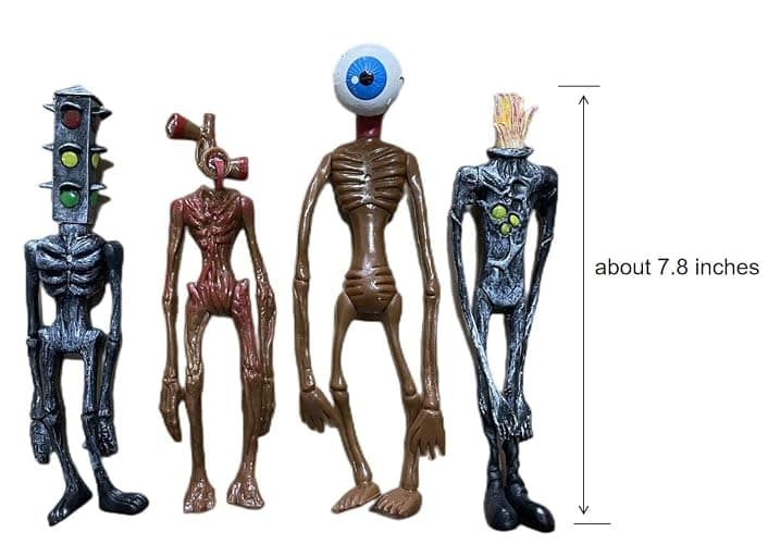 POPRORE 4 PCS Siren Head Action Figure Monster Siren Head Horror Models (Series-E) thumbnail 3