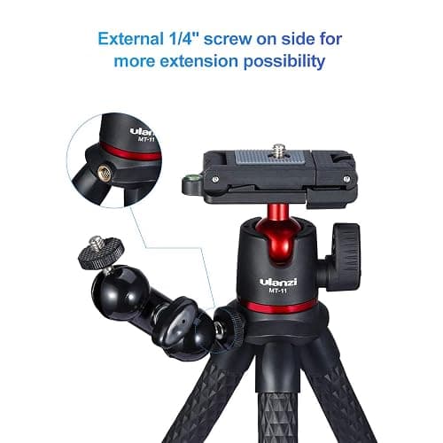 ULANZI Camera Tripod, Mini Flexible Stand w Hidden Phone Holder w Cold Shoe Mount, 1/4'' Screw f Magic Arm, Universal f iPhone 17 16 15 14 Pro Max XS Max X Samsung Canon Nikon Sony DJ Pocket 3 Cameras thumbnail 3