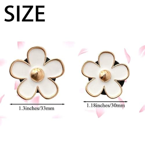 6 Pcs Daisy Flower Air Vent Clip Air Conditioning Outlet Clip Car Air Freshener Clip Car Interior Decor Charm Colorful Car Interior Accessories for Girls Women(White) thumbnail 2