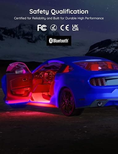 Govee Car Lights, Smart RGBIC Interior Car Lights with APP, Remote Control, LED Lights for Decor, DIY Mode and Multiple Scene Options, 2 Lines Design 72 LED Lights thumbnail 7