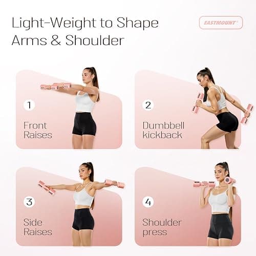 EAST MOUNT Adjustable Hand Dumbbell for Women 5lb Dumbbells Set of 2, 4 in 1 Small Dumbbell Set Each 2lb 3lb 4lb 5lb Free Weights thumbnail 4