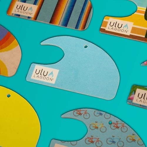 ulu Lagoon Hanging Car Air Freshener | Tropical Beach Coconut Surf Wax Scent Mini Wave | Long Lasting Car Freshener, Closet and Beyond | Made In USA | 3 Pack (Blue) thumbnail 7