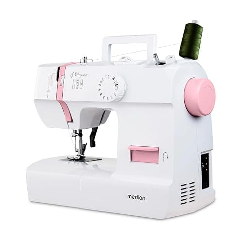 MEDION Nähmaschine SM70 (70 Watt, 12 verschiedene Stichmuster, LED Nählicht, einstellbare Stichlänge, Rückwärtstaste, Fadenschneider, MD11179) rosa - Image 1