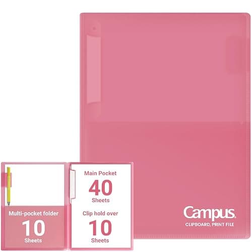 Kokuyo Portfolio Folder with Pockets Folder for Paper Organization,Heavy Duty Pocket Folder Fits US Letter & A4,Flip & Write Surface,Dual-Purpose Clip & Pocket Design(FU-CEH755P) - Image 1
