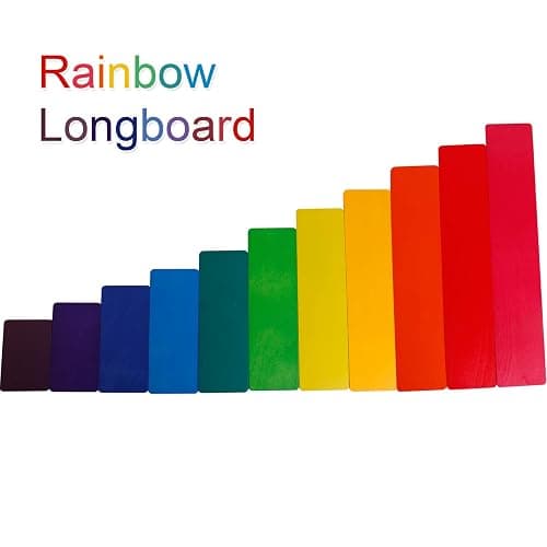 Dinhon 11 PCS Wooden Rainbow Board Oversized Stacking Game Jigsaw Puzzle Building Blocks Children's Baby Toddler Toys 3 Years Old Boys and Girls Toy Gifts thumbnail 5