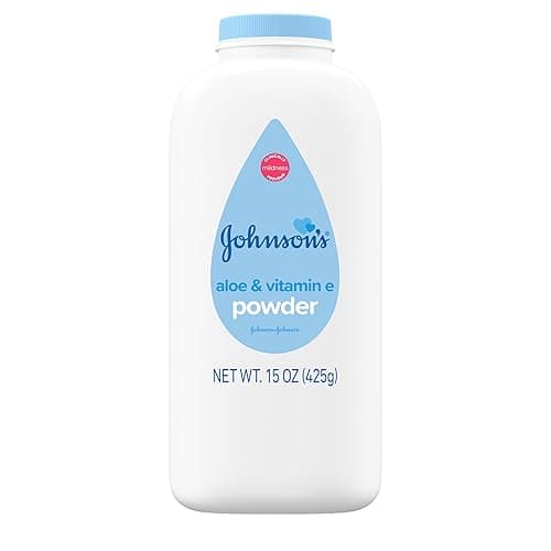 Johnson's Baby Powder, Naturally Derived Cornstarch with Aloe & Vitamin E for Delicate Skin, Hypoallergenic and Free of Parabens, Phthalates, and Dyes for Gentle Baby Skin Care, 15 oz - Aloe & Vitamin E - 15 Ounce (Pack of 1)