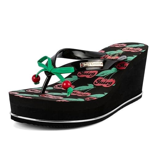 Juicy Couture Keil-Plateau-Flip-Flop: hochmodisch, weiche Strandsandalen, Zehentrenner - Image 1