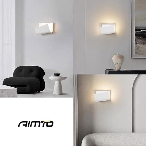 Aimto Wall Sconce Candle Holder Metal Hanging Wall Decorations Wall Candle Holder for Home,Living Room, Bathroom, Dining Room Set of 2（White thumbnail 9