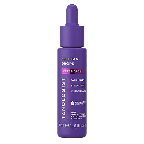 Tanologist Extra Dark Self Tan Drops, Streak-Free Body & Face Tanning Drops, No Fake Tan Smell, For Moisturizer & Lotion, Bronzing Face Tanner, Skincare Ingredients, Vegan, 1.01 fl. oz/30 ml Bottle - Image 1