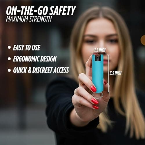 Guard Dog Security Quick Action Pepper Spray Self Defense Keychain, Maximum Strength 1.44 MC, OC Spray, 16-Foot Range, Twist-Lock Safety, Belt Clip for Easy Carry for Women and Men, Made in USA thumbnail 3