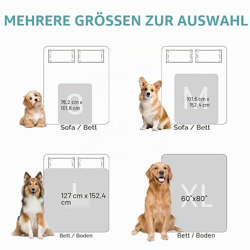COZY KISS Kunstfell Decke mit Hirsch-Print, Weiches wasserdichte Haustierdecke für Sofa, Bett & Couch, Sicher Geschützt vor Urin für Große Hunde & Katzen, Doppelseitig, Waschbar, 127x150cm, Braun thumbnail 7