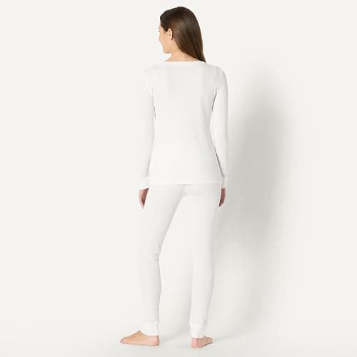 Amazon Essentials Women's Slim-Fit Cotton Waffle Knit Long-Sleeve Thermal Pajama Set thumbnail 3