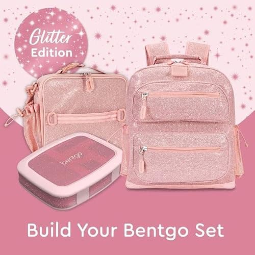 Bentgo Kids 5-Compartment Lunch Box - Glitter Design for School, Ideal for Ages 3-7, Leak-Proof, Drop-Proof, Dishwasher Safe, & Made with PFAS & BPA-Free Materials (Glitter Edition - Petal Pink) - Glitter Edition - Petal Pink thumbnail 7