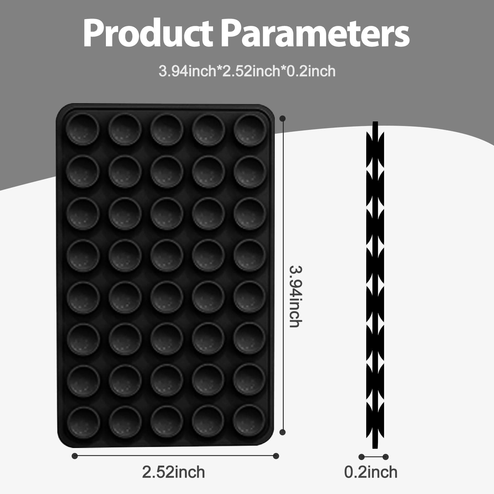 Octo Cup Buddy Sticky Grip Holder Phone Case Mount for Cellphone Black | 2 Pack, Silicone, Silicone Suction Cup, Double Sided, Hands-Free, Phone Accessories, Strong Grip Holder, for Selfie and Video thumbnail 3