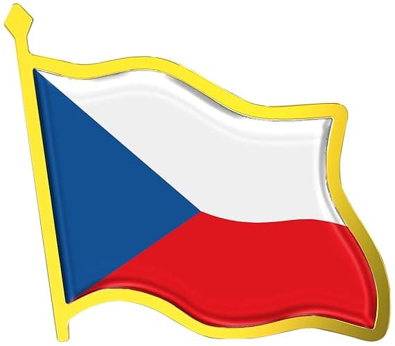 Czech Republic (Czechia) Flag Lapel Pin - Enamel Metal National Badge | World Travel Souvenir Gift for Men Women | Country Flag Patriotic Brooch Bulk Pack of Pins for Hat, Tie, Clothes, Backpack (1pc) - Image 1