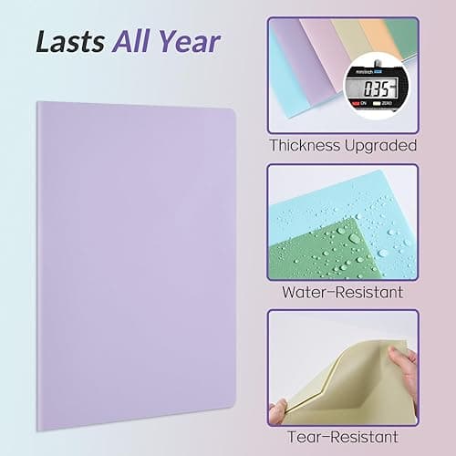 Sooez 6Pack Folders with Pockets, Pastel Colors, Heavy Duty Pocket Folders, Plastic Folders with Pockets, 2 Pocket Folders Bulk, File Folders, School Folders Business Folder Office Filing Supplies - Pastel Colors thumbnail 3
