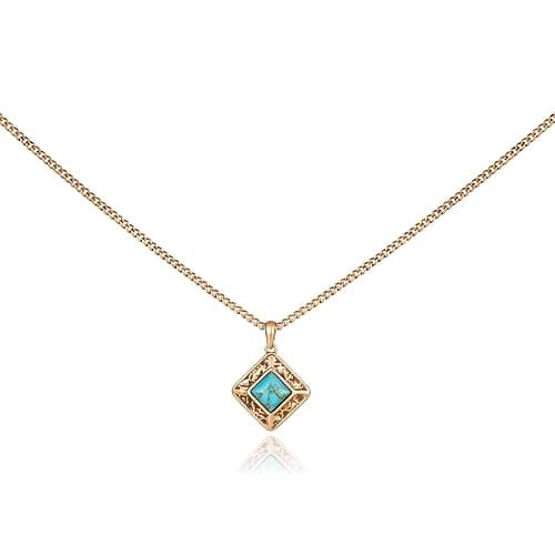Wrangler Obelisk Turquoise Jewelry for Women, Western Jewelry Necklace | Cowgirl Vintage Western Necklace, Silver/14K Gold Plated with Gift Box - Image 1