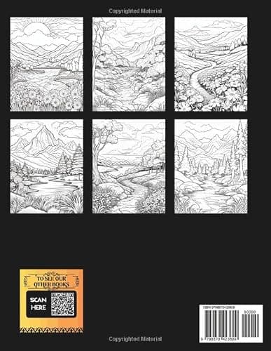 Calmness Landscapes Adult Coloring Book: 50 Amazing Nature Scenes for Stress Relief (Landscape Coloring Books) thumbnail 2