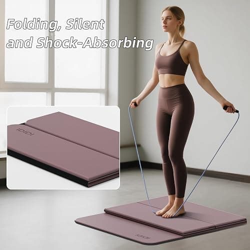Foldable Yoga Mat Extra Thick 0.32 Inches Eco-Friendly POE Material, Non-Slip Design Fitness Mats, Multi-Purpose Workout Mats For Studio or Home Use (70 x 24 x 0.32 inches） thumbnail 6