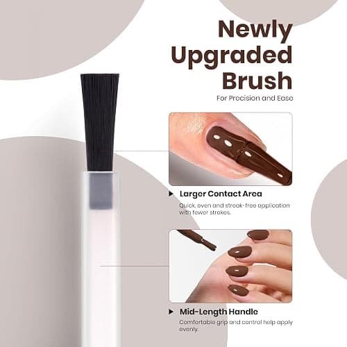 Beetles Dark Brown Gel Polish, 1 PC 15ML Full Size Hema Free Mocha Coffee Brown Color Polish Nail Gel Colorful Bottle Coffee o'Clock Soak Off UV Nail Art Manicure Gift for Women thumbnail 7