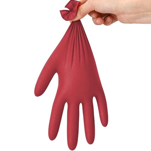 SwiftGrip Disposable Nitrile Exam Gloves, Medium, Box of 50, Burgundy, Latex-Free, Powder-Free, 3mil, Medical Grade, Food Safe, Non Sterile thumbnail 4