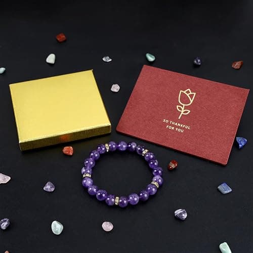 DUQGUHO Healing Bracelets for Women Anxiety Crystal Bracelet 10mm Stretch Stone Jewelry Crystal Gifts for Women thumbnail 6