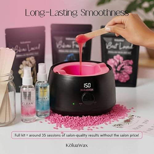 KoluaWax Premium Waxing Kit for Women - Beginner Friendly - Complete Wax Kit that includes 14oz of Wax Beads, Applicator, Pre and Post Care, Suitable for Sensitive Skin (Black) thumbnail 8