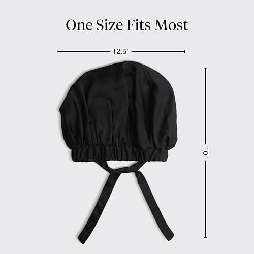 Kitsch XL Satin Bonnet for Sleeping - Softer Than Silk Bonnet For Sleeping Women - Secure Fit, Adjustable, Night Cap For Curly & Textured Hair - Prevents Breakage, Tangles & Thinning - Black thumbnail 4