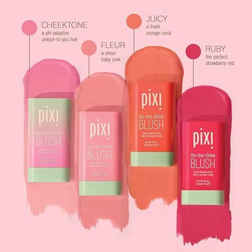 Pixi On-the-Glow Blush - Fleur, Hydrating Tinted Moisture Blush Stick with Ginseng, Aloe Vera & Fruit Extracts, For Cheeks & Lips, 19g / 0.6oz, Paraben-Free thumbnail 6