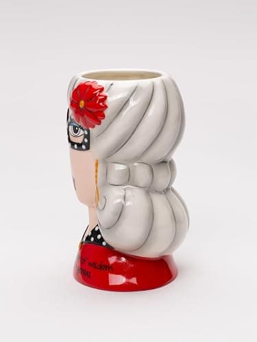 Fine Ceramic Dolly Mama's Fashion Eyeglasses Lady Makeup Brushes Holder Vase, 5-1/2" H thumbnail 5