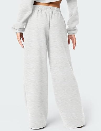 LOMON Wide Leg Sweatpants Women Fleece Sweat Pants Fall Clothes 2025 Teen Girl Baggy Jogger Sweatpant with Pockets thumbnail 3