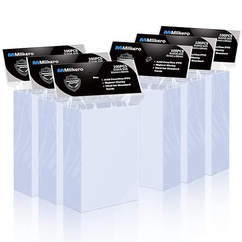 Mlikero 600 Count Card Sleeves, Clear Soft Trading Card Sleeves, Polypropylene (PP), Fit for MTG, TCG, Baseball, Football, Game Cards - Image 1