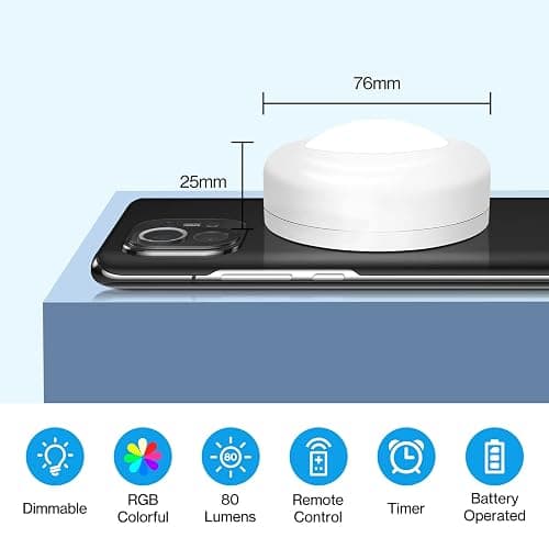 Under Cabinet Lights RGB Wireless Lights LED Closet Lights Night 3000K Dimmable 3pc Cadrim 13 Colors Changing Remote Control Brightness Adjustable Timer Battery Powered Light Kitchen Wardrobe Cupboard thumbnail 7