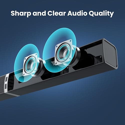 MZEIBO Sound Bar for Smart TV，80W Detachable Bluetooth Soundbar with Powerful Bass, 2-in-1 Home Theater Audio System, ARC/Optical/AUX Connectivity for TV/PC/Laptop/Game Console thumbnail 3