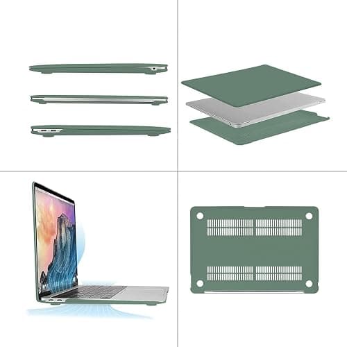 MOSISO Compatible with MacBook Air 13 inch Case 2022 2021 2020 2019 2018 Release A2337 M1 A2179 A1932 Touch ID, Plastic Hard Shell Cover&Keyboard Cover for MacBook Air 13.3 inch Case, Midnight Green thumbnail 5