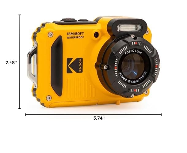 KODAK PIXPRO WPZ2 Rugged Waterproof Shockproof Dustproof WiFi Digital Camera 16MP 4X Optical Zoom 1080P Full HD Video Vlogging Camera 2.7" LCD (Yellow) thumbnail 13